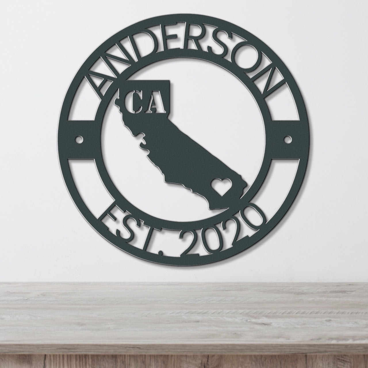 a metal sign that says anderson est 2010