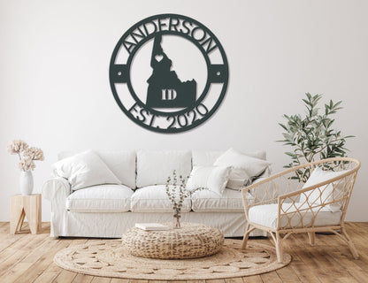 a living room with a white couch and a clock on the wall