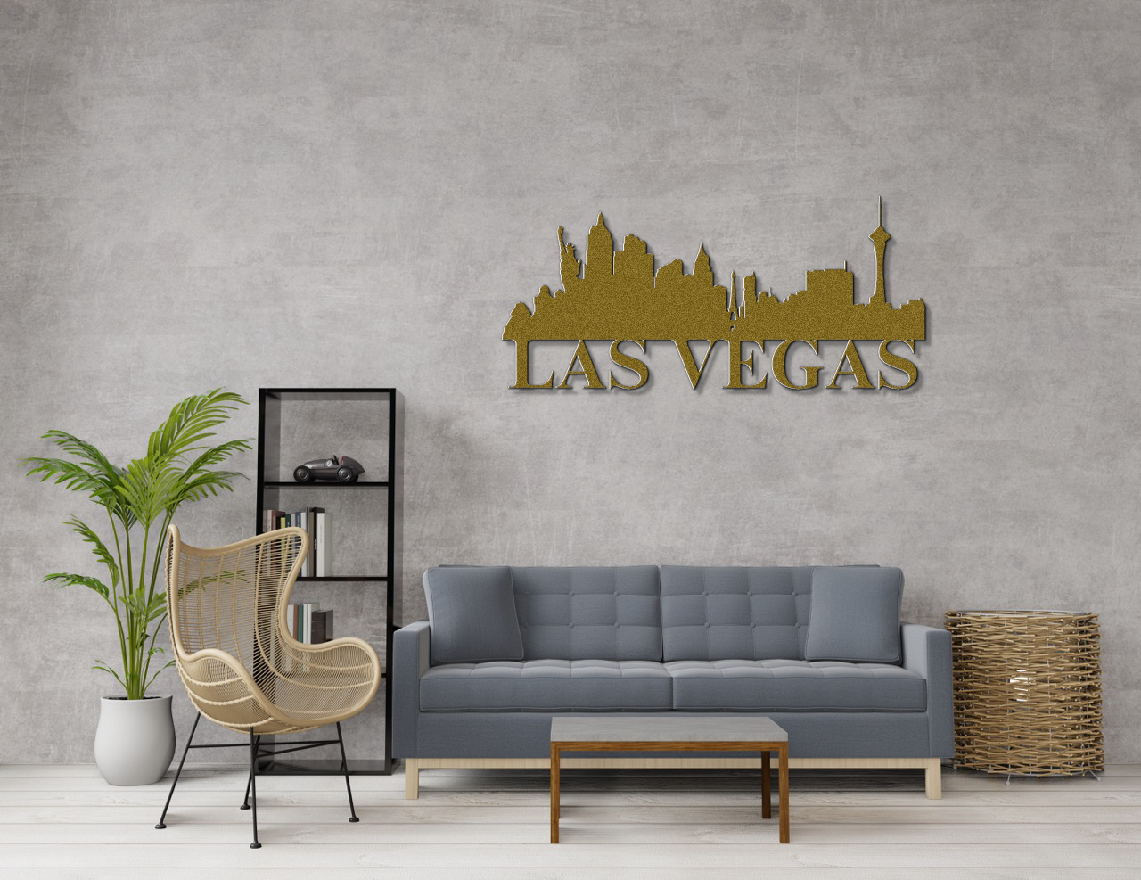 Las Vegas Skyline Metal Sign - Custom Steel Home Decor