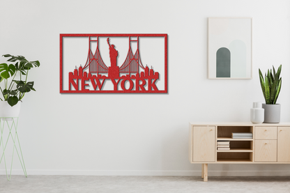 New York Skyline Metal Sign - Custom Steel Home Decor