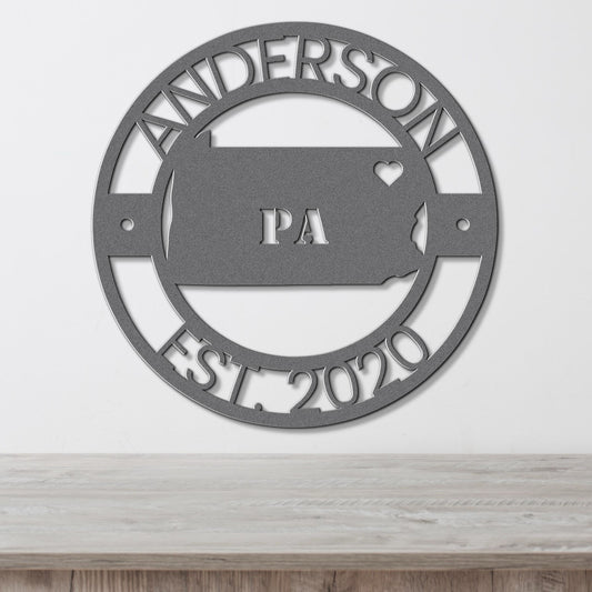 a metal sign that says anderson pa on it