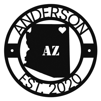 Arizona Metal Monogram Sign - Custom Steel Home Decor