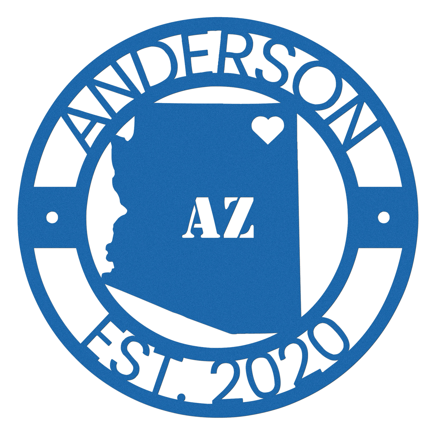 Arizona Metal Monogram Sign - Custom Steel Home Decor