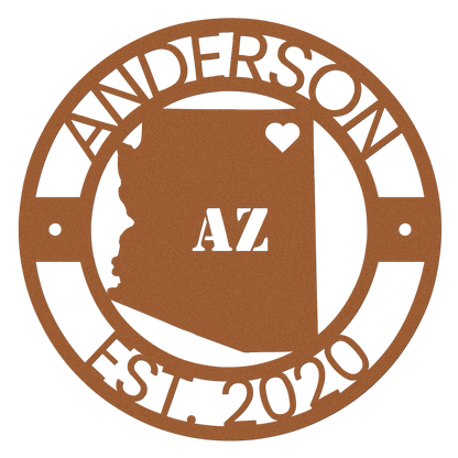 Arizona Metal Monogram Sign - Custom Steel Home Decor