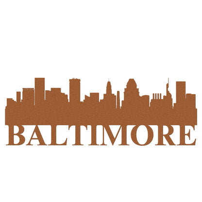 Baltimore Skyline Metal Sign - Custom Steel Home Decor