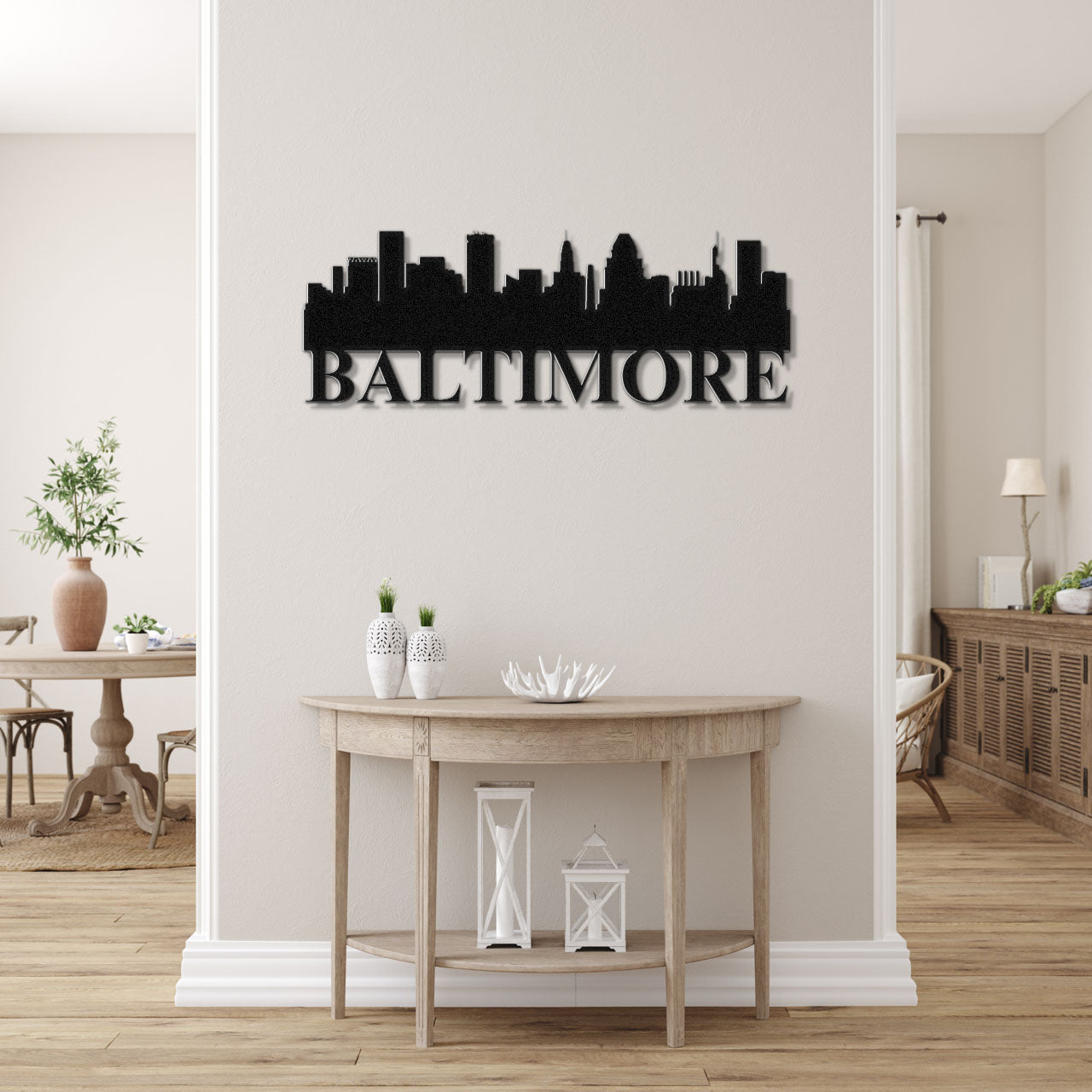 Baltimore Skyline Metal Sign - Custom Steel Home Decor