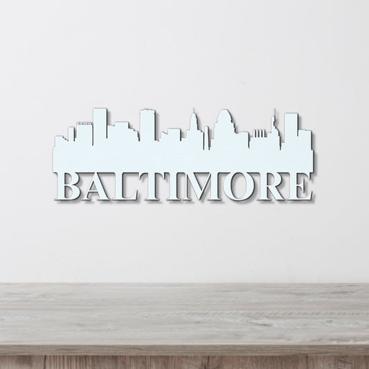 Baltimore Skyline Metal Sign - Custom Steel Home Decor