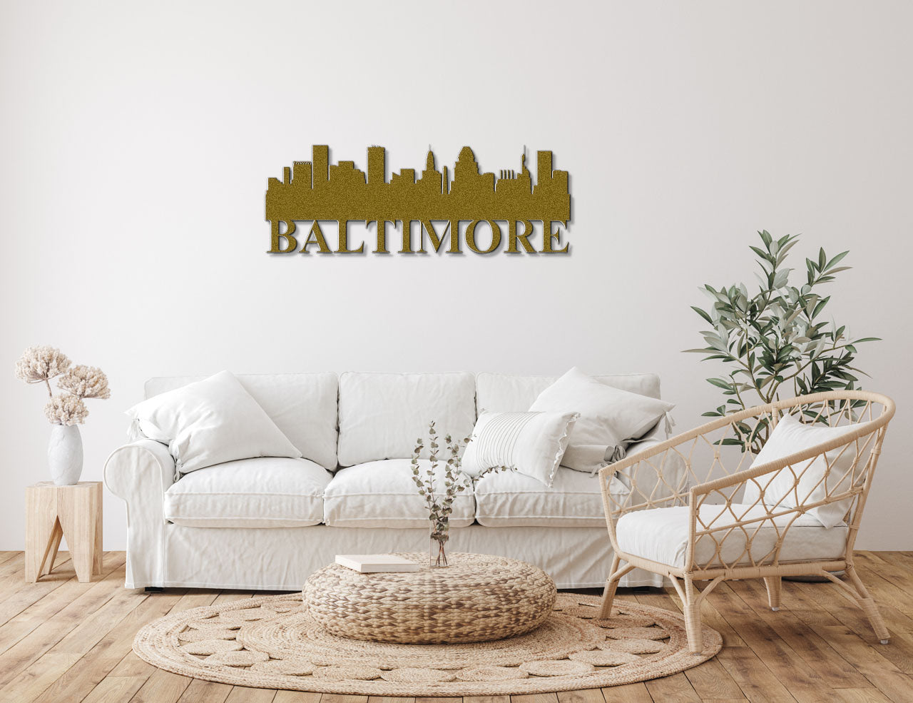 Baltimore Skyline Metal Sign - Custom Steel Home Decor