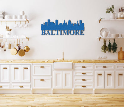 Baltimore Skyline Metal Sign - Custom Steel Home Decor