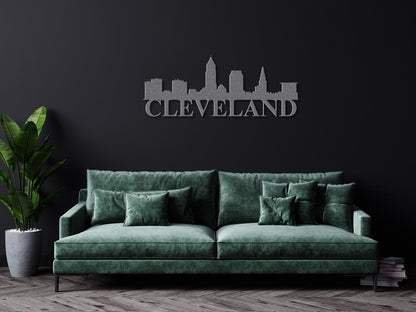 Cleveland Skyline Metal Sign - Custom Steel Home Decor