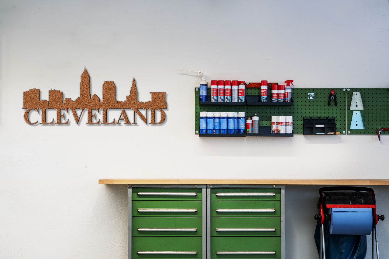 Cleveland Skyline Metal Sign - Custom Steel Home Decor