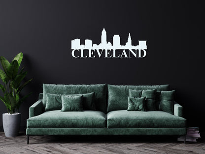 Cleveland Skyline Metal Sign - Custom Steel Home Decor