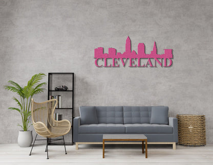 Cleveland Skyline Metal Sign - Custom Steel Home Decor