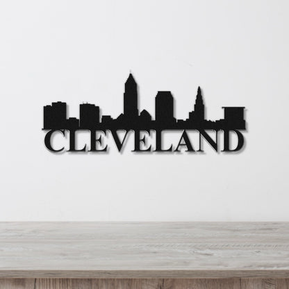 Cleveland Skyline Metal Sign - Custom Steel Home Decor