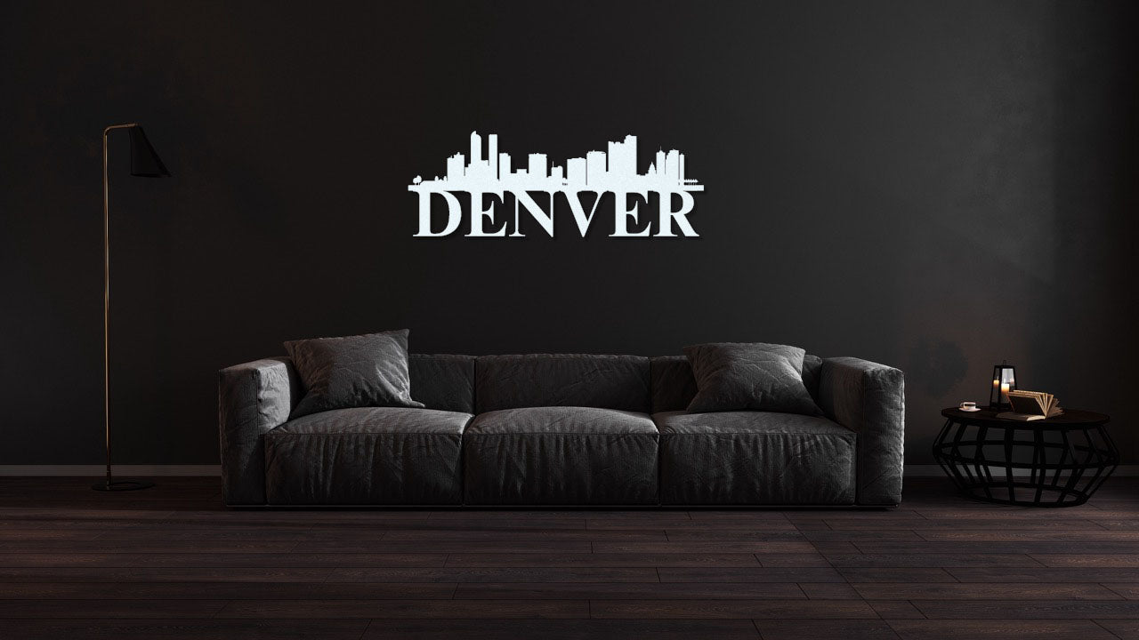 Denver Skyline Metal Sign - Custom Steel Home Decor