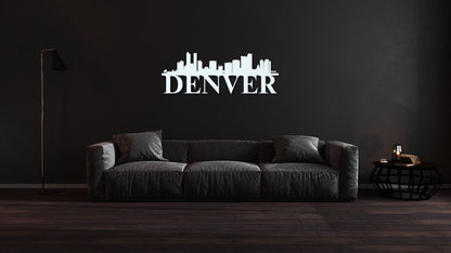 Denver Skyline Metal Sign - Custom Steel Home Decor