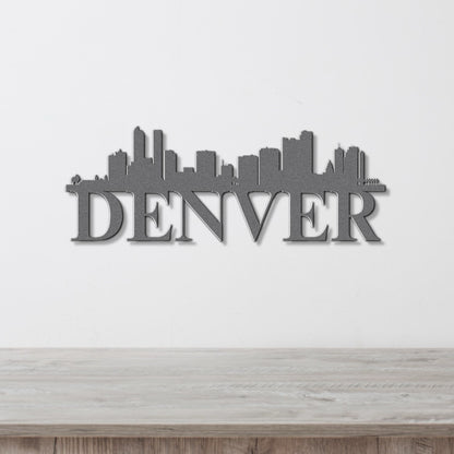 Denver Skyline Metal Sign - Custom Steel Home Decor