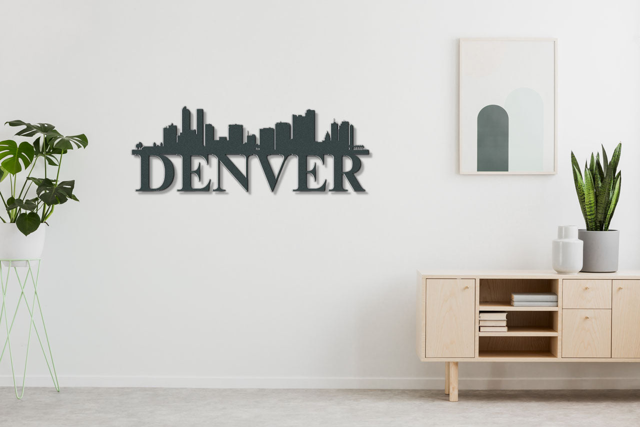 Denver Skyline Metal Sign - Custom Steel Home Decor