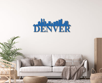 Denver Skyline Metal Sign - Custom Steel Home Decor