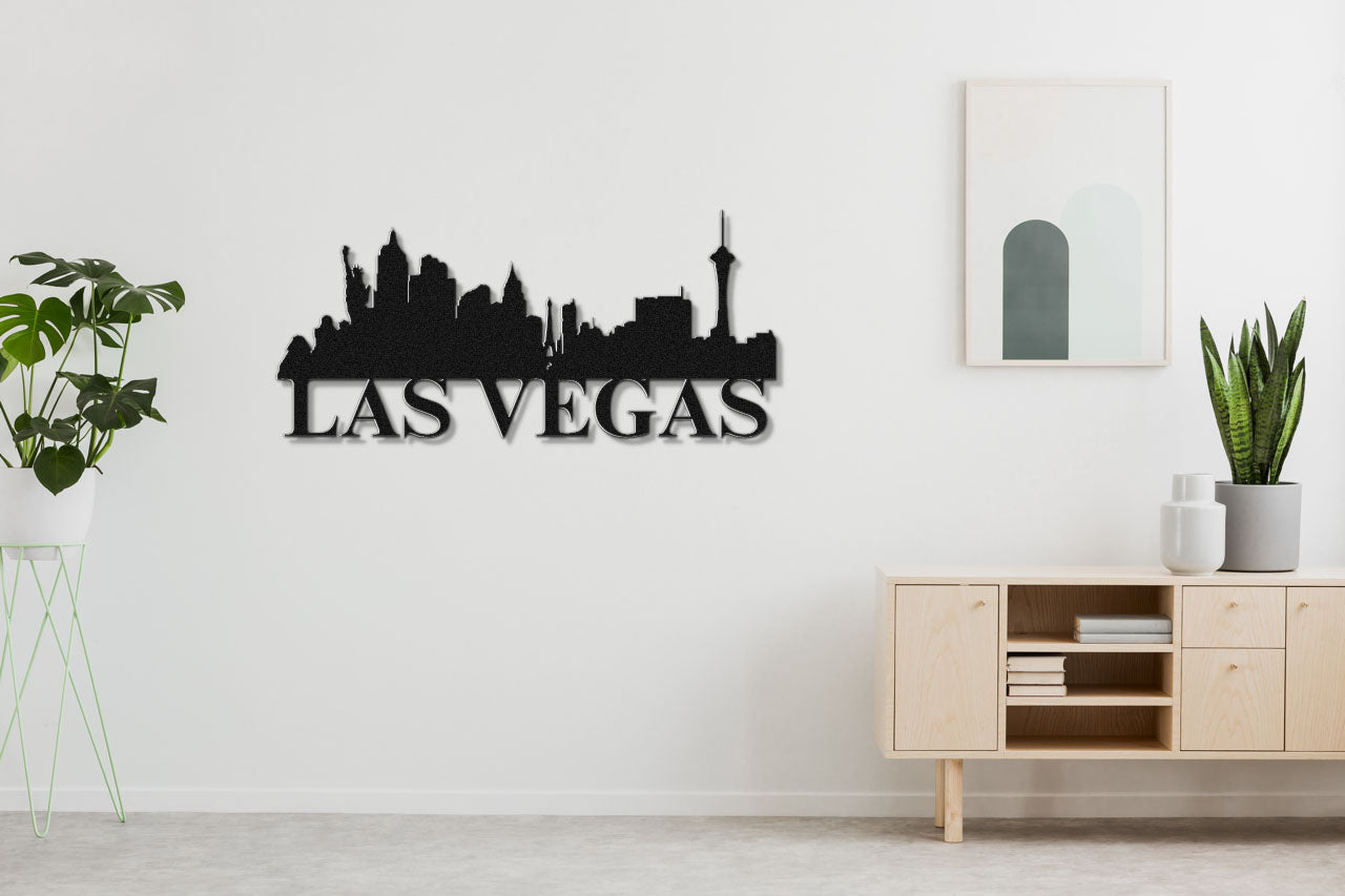 Las Vegas Skyline Metal Sign - Custom Steel Home Decor