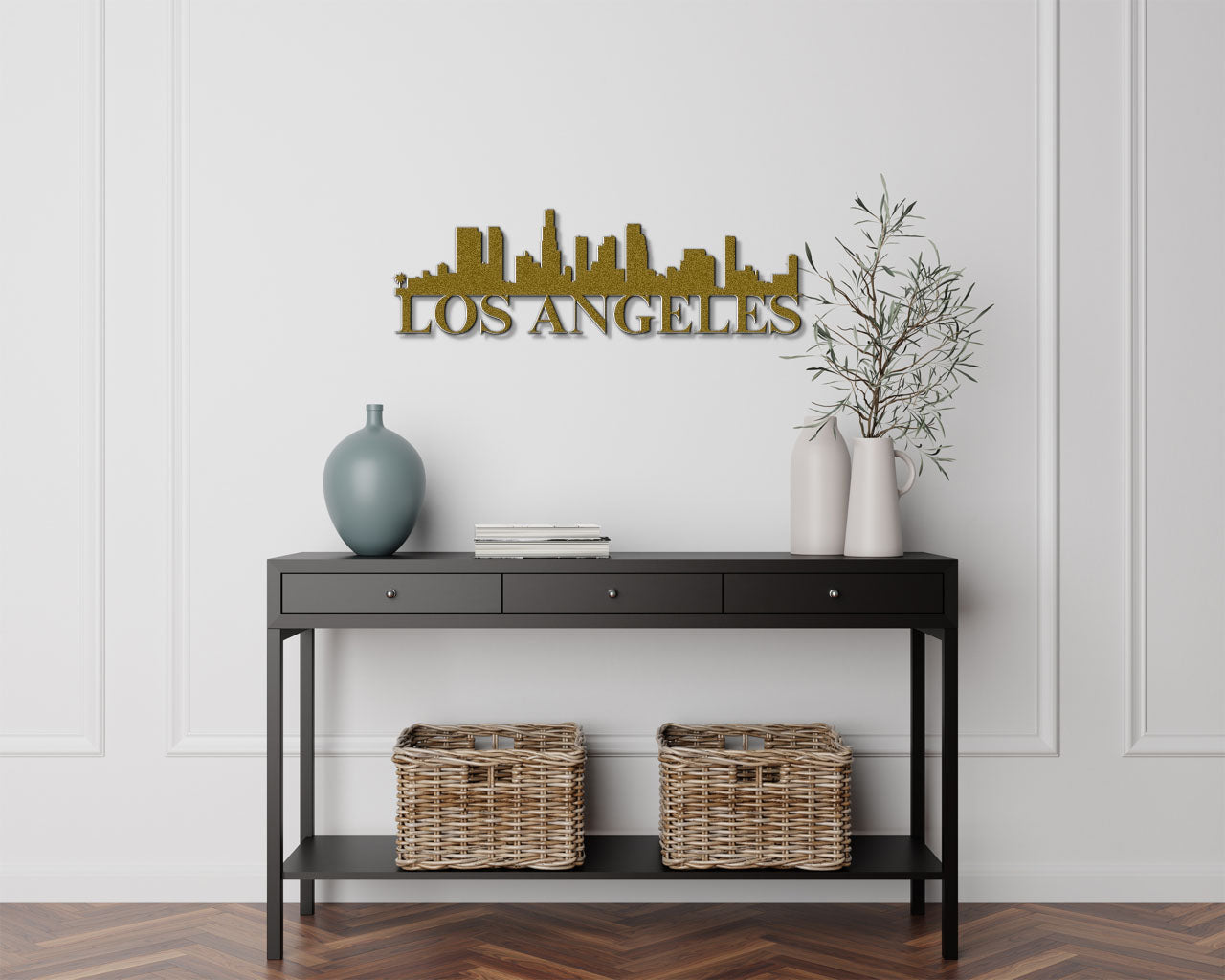 Los Angeles Skyline Metal Sign - Custom Steel Home Decor