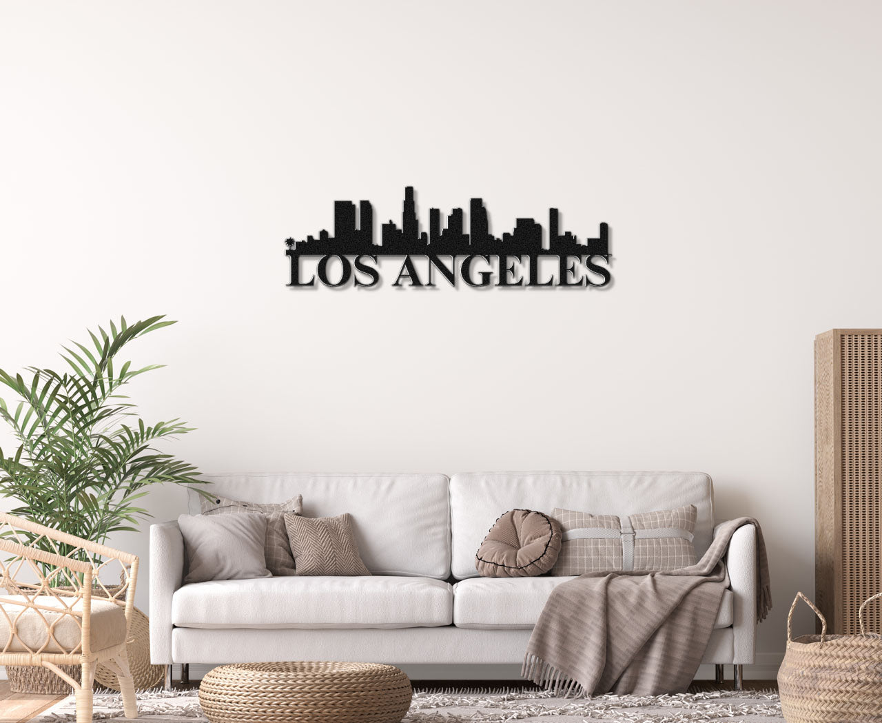 Los Angeles Skyline Metal Sign - Custom Steel Home Decor