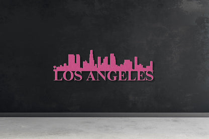 Los Angeles Skyline Metal Sign - Custom Steel Home Decor