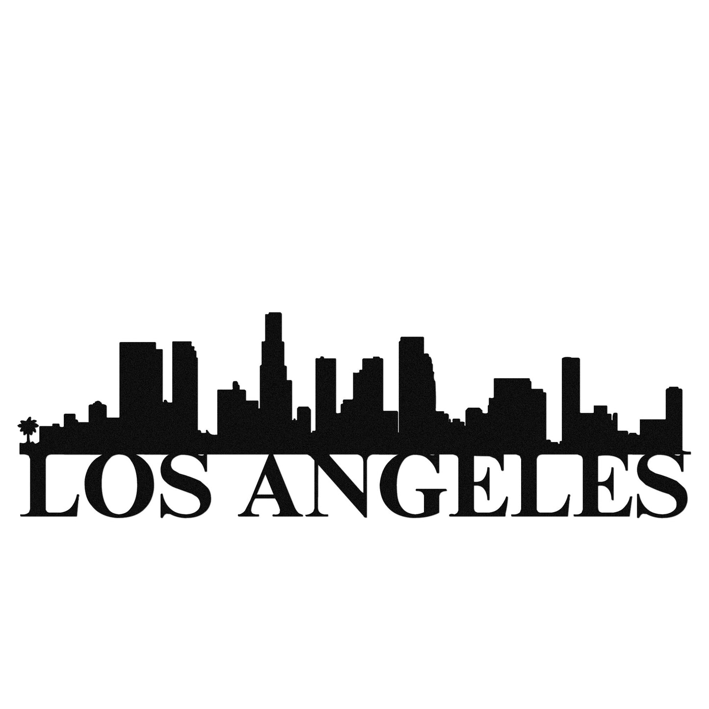 Los Angeles Skyline Metal Sign - Custom Steel Home Decor