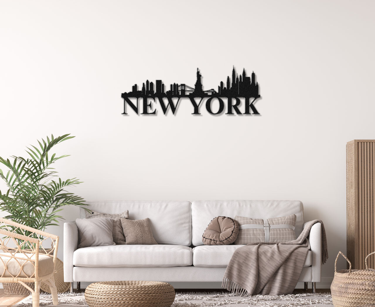 New York Skyline Metal Sign - Custom Steel Home Decor