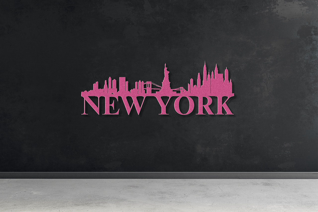 New York Skyline Metal Sign - Custom Steel Home Decor