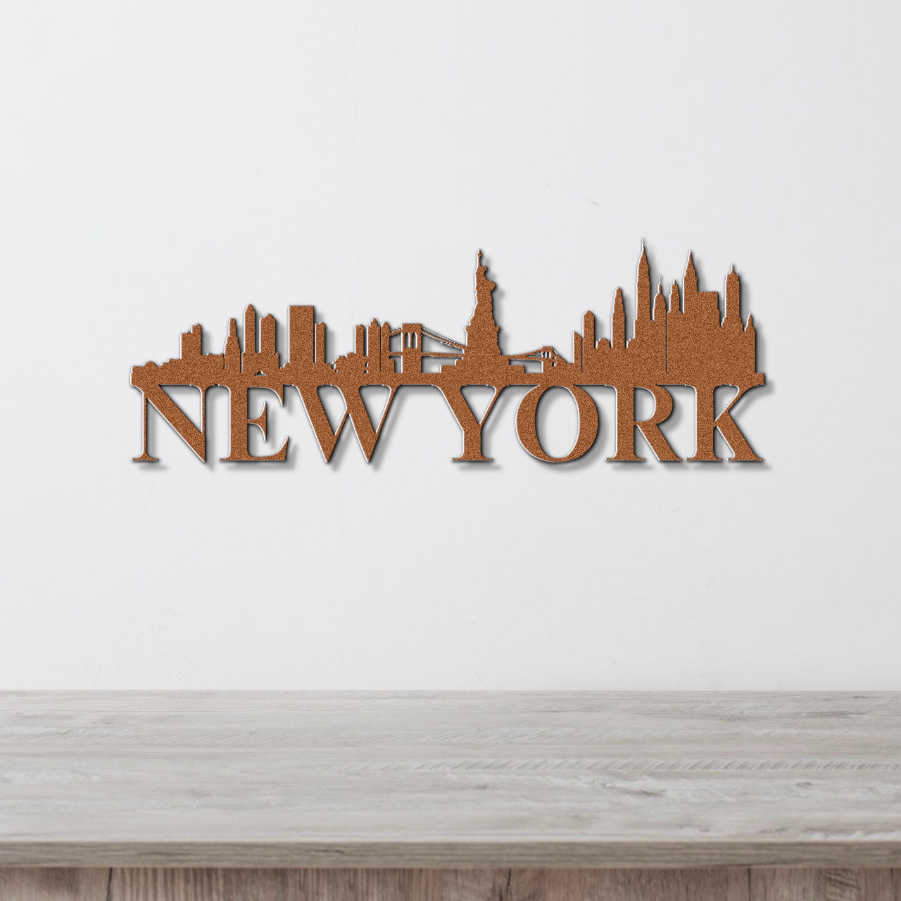 New York Skyline Metal Sign - Custom Steel Home Decor