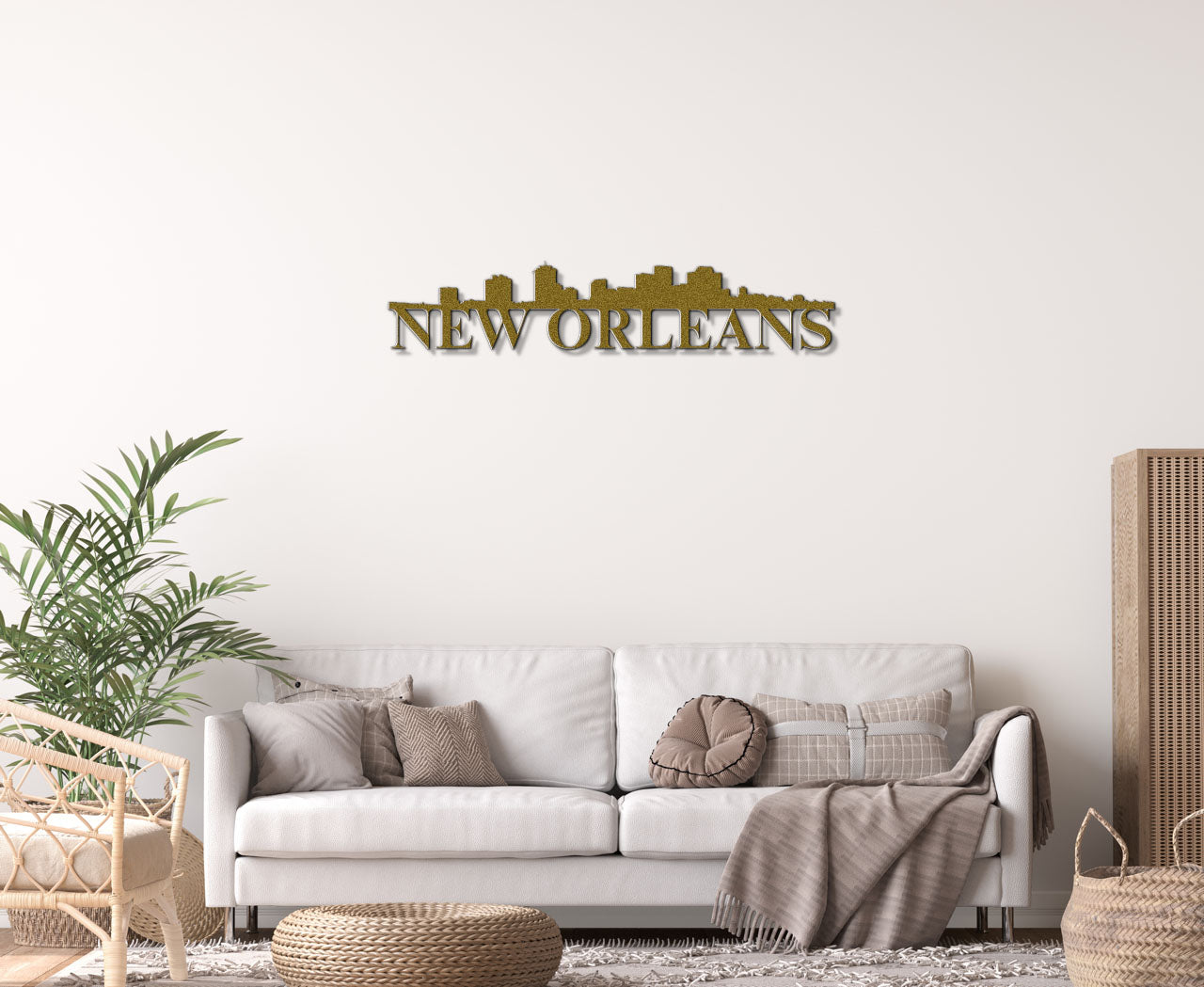 New Orleans Skyline Metal Sign - Custom Steel Home Decor