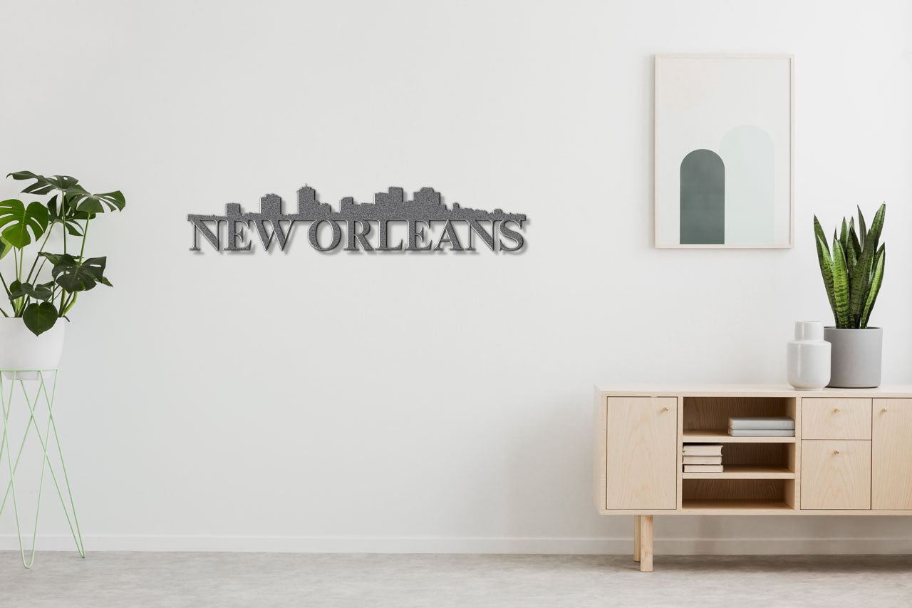 New Orleans Skyline Metal Sign - Custom Steel Home Decor