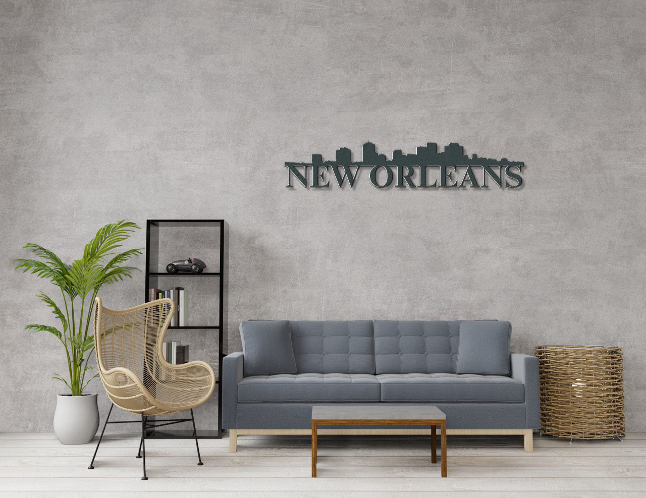 New Orleans Skyline Metal Sign - Custom Steel Home Decor