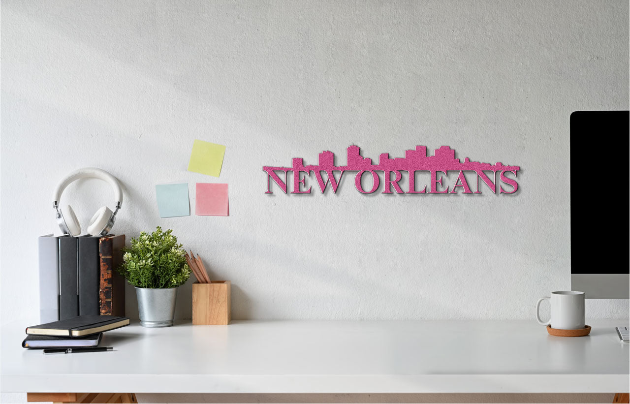 New Orleans Skyline Metal Sign - Custom Steel Home Decor