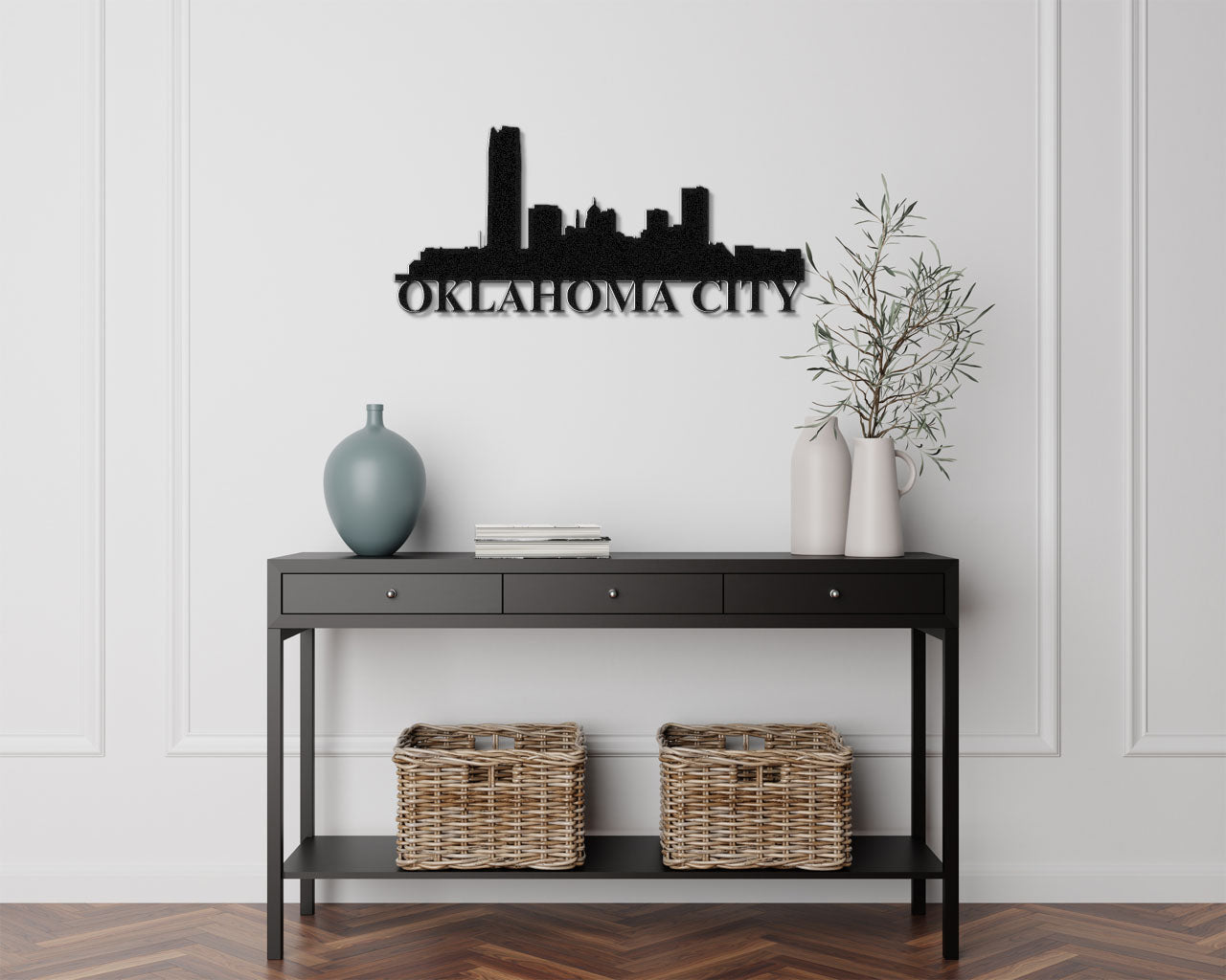 Oklahoma City Skyline Metal Sign - Custom Steel Home Decor