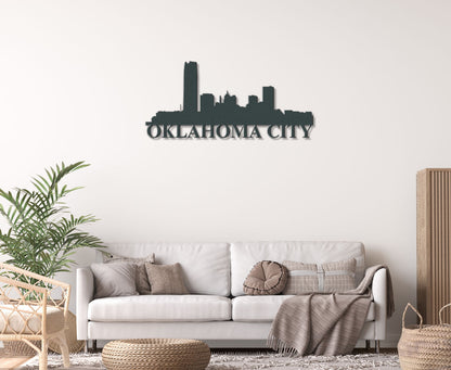 Oklahoma City Skyline Metal Sign - Custom Steel Home Decor