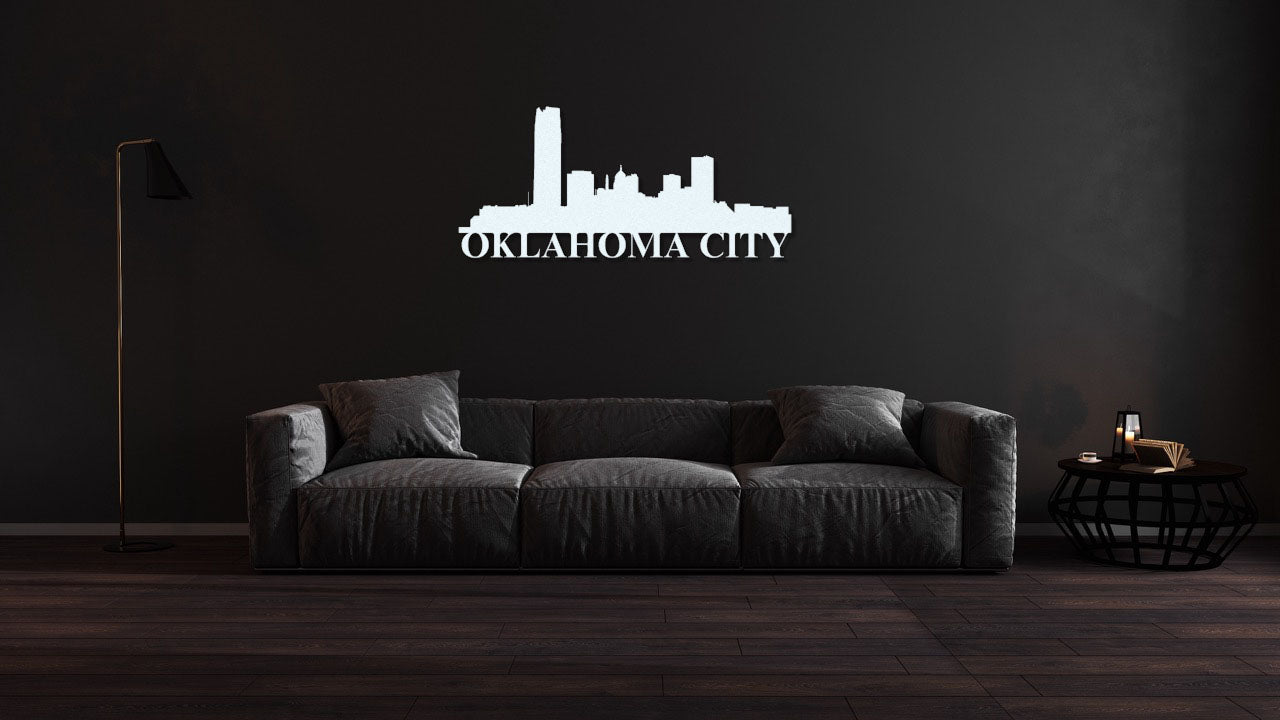 Oklahoma City Skyline Metal Sign - Custom Steel Home Decor