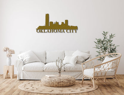 Oklahoma City Skyline Metal Sign - Custom Steel Home Decor