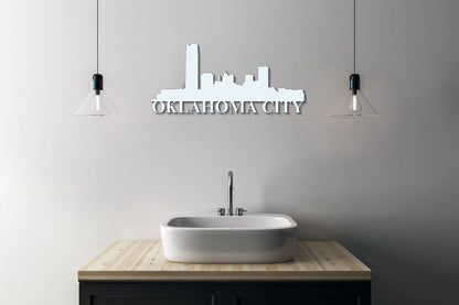 Oklahoma City Skyline Metal Sign - Custom Steel Home Decor