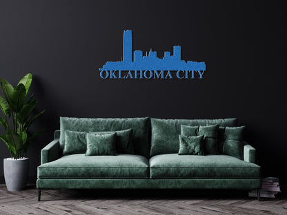 Oklahoma City Skyline Metal Sign - Custom Steel Home Decor