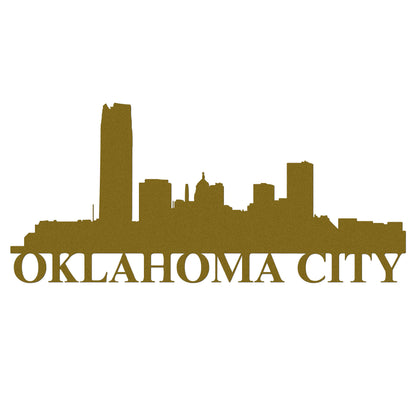 Oklahoma City Skyline Metal Sign - Custom Steel Home Decor