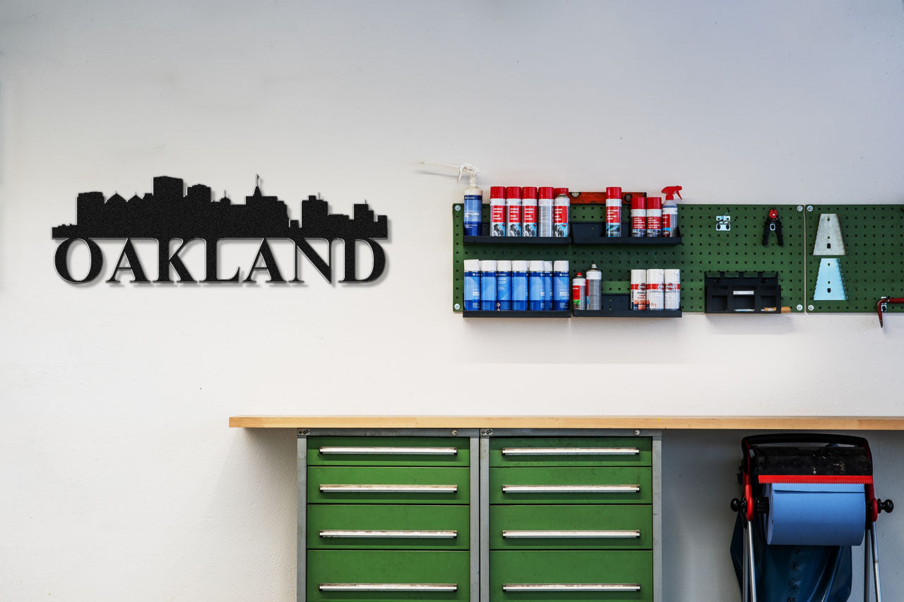 Oakland Skyline Metal Sign - Custom Steel Home Decor