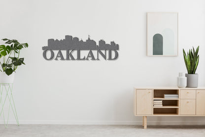 Oakland Skyline Metal Sign - Custom Steel Home Decor