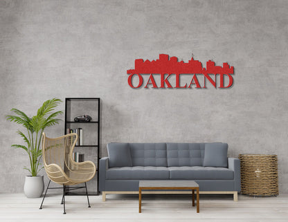 Oakland Skyline Metal Sign - Custom Steel Home Decor