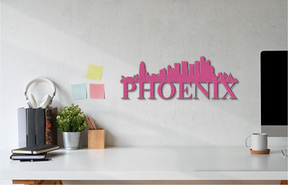 Phoenix Skyline Metal Sign - Custom Steel Home Decor