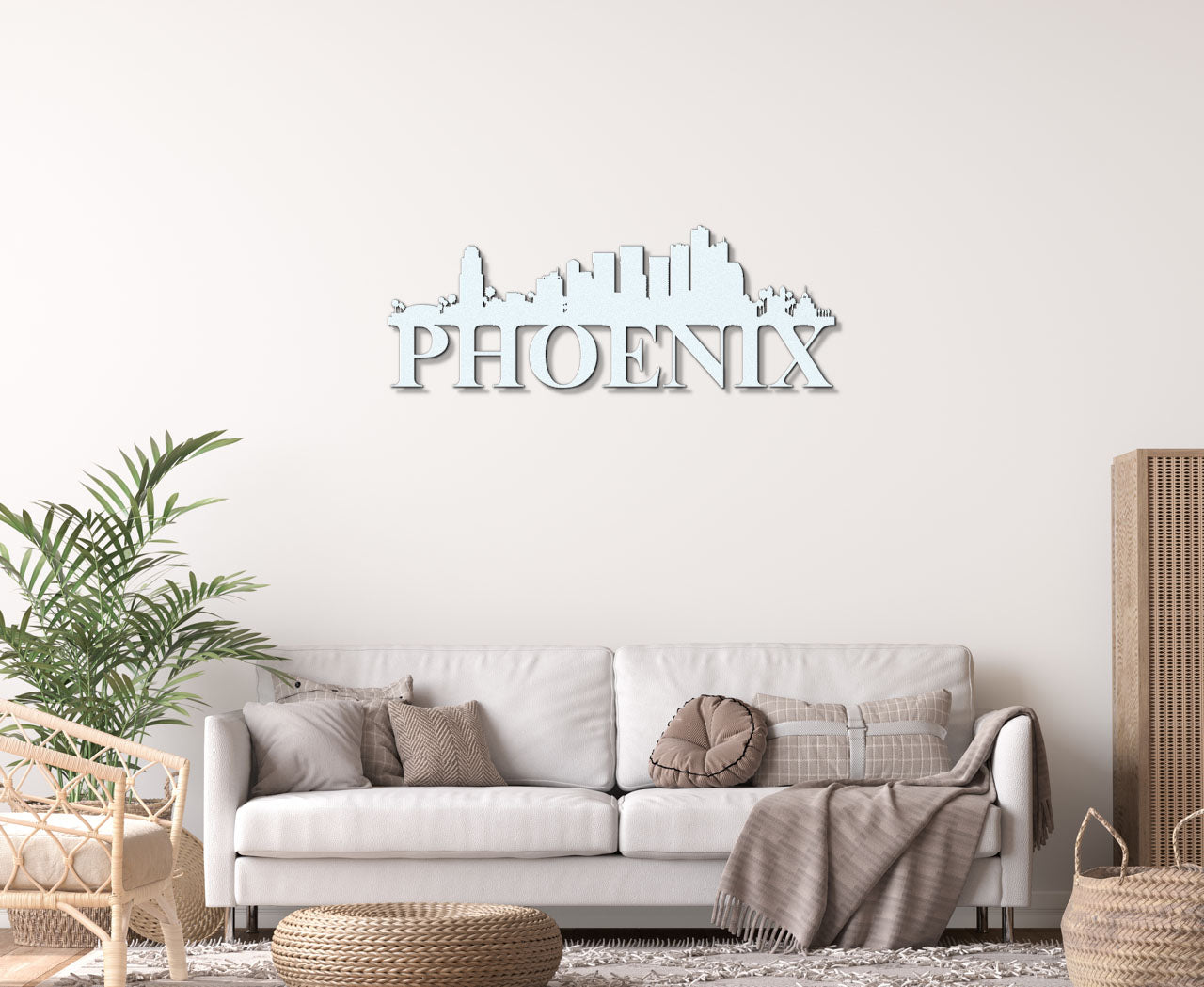 Phoenix Skyline Metal Sign - Custom Steel Home Decor