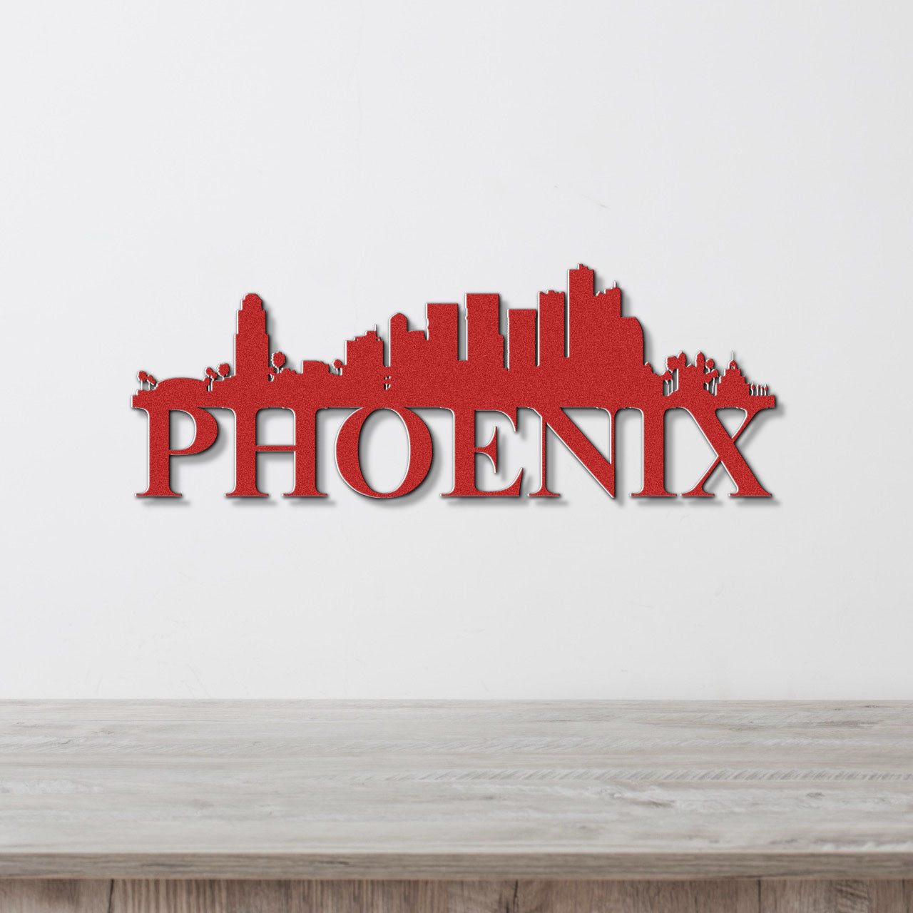 Phoenix Skyline Metal Sign - Custom Steel Home Decor