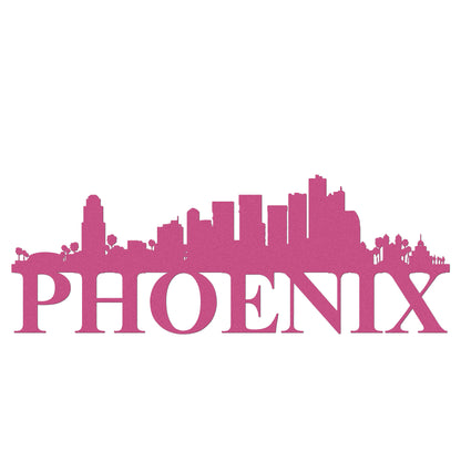 Phoenix Skyline Metal Sign - Custom Steel Home Decor