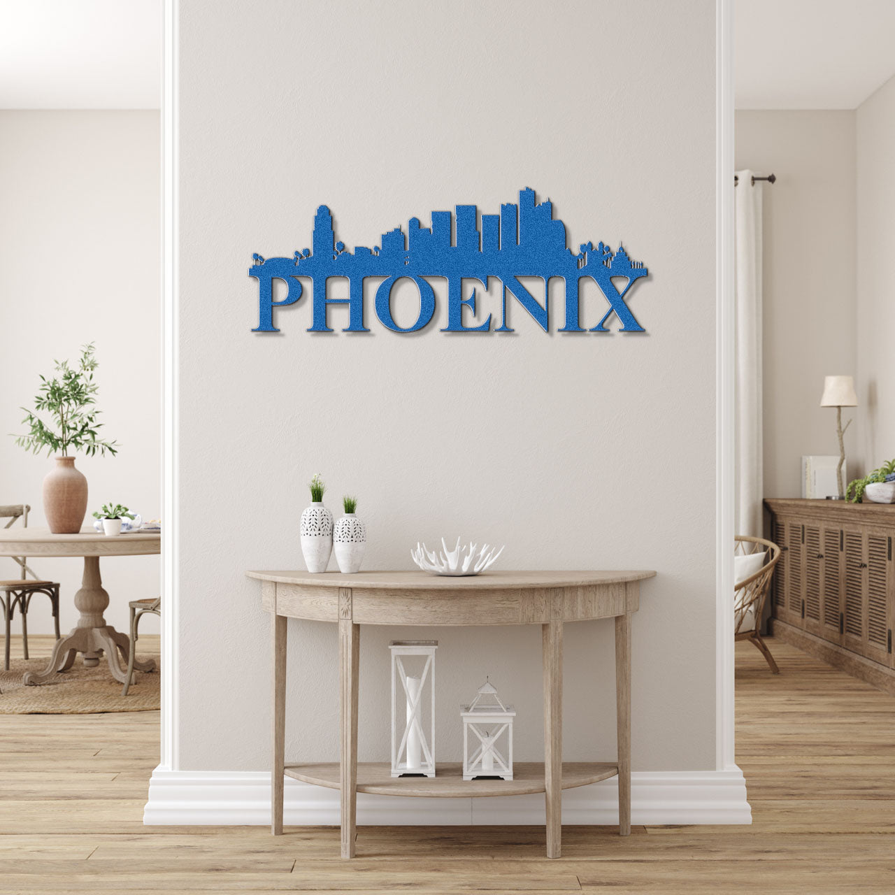 Phoenix Skyline Metal Sign - Custom Steel Home Decor